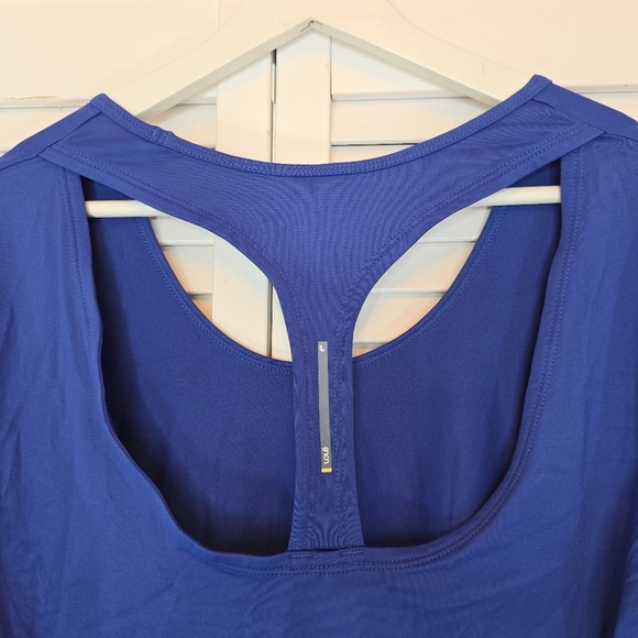 LOLE Cypher Top Blue Open Back Activewear‎ Nylon Stretch Women’s Medium T Shirt - Picture 3 of 10